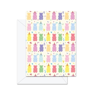 Motif ours gommeux - Carte de voeux