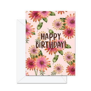 Joyeux anniversaire (marguerites africaines) - Carte de vœux