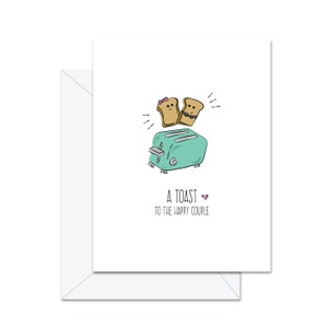 Un toast à l’heureux couple! - Carte de vœux de mariage