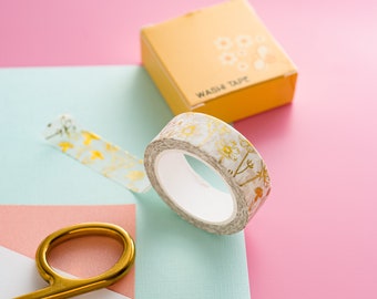 Gold Foil Floral Washi Tape