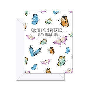Tu me donnes toujours des papillons. . . Joyeux anniversaire - Carte de vœux