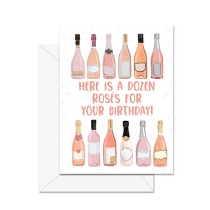 Voici une douzaine de roses pour votre anniversaire - Carte de vœux