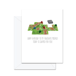Joyeux anniversaire à mon Meeple préféré! Aujourd’hui est revendiqué pour vous! (Carcassonne) - Carte de vœux