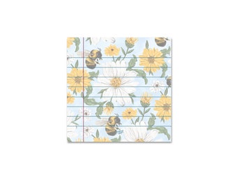 Blue Honeybee Floral Sticky Notes