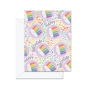 Motif gâteau arc-en-ciel joyeux anniversaire - Carte de voeux