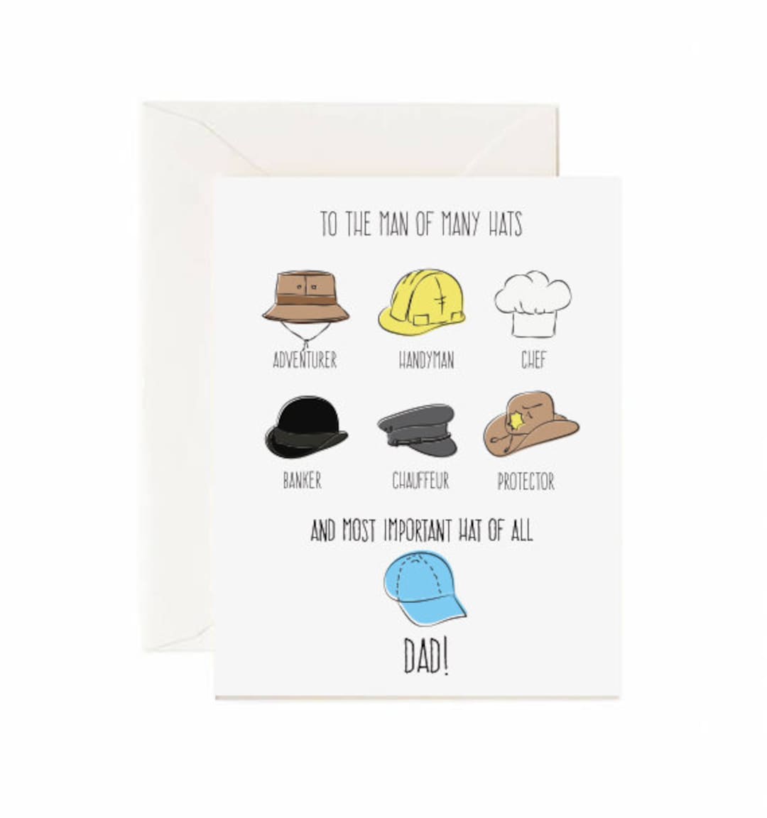 Hats 'to the Man of Many Hats Father's Day Greeting Card Etsy