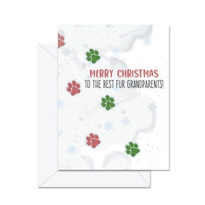 Joyeux Noël aux meilleurs grands-parents à fourrure - Carte de voeux