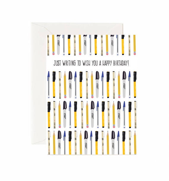 Greeting Card Just Writing To Wish You A Happy Birthday
