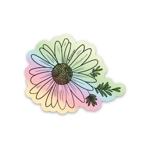 Sticker marguerite holographique en vinyle
