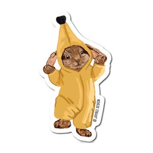 Sticker en vinyle mat lapin banane