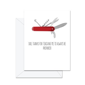 Papa, merci de m’avoir appris à toujours être préparé! - Carte de vœux