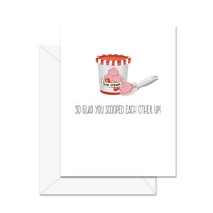 Tellement heureux que vous vous soyez ramassés l’un l’autre! - Carte de vœux