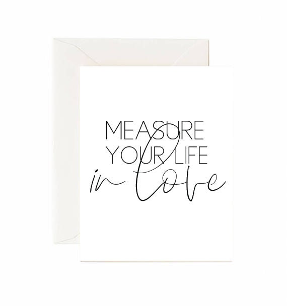 Measure Your Life In Love Greeting Card | Etsy