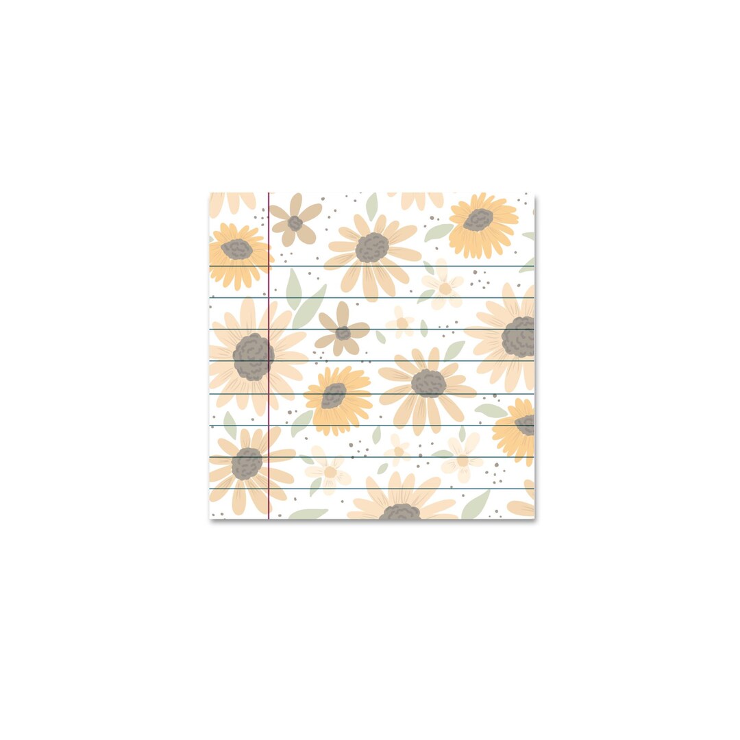 Sunflower Lined Sticky Notes - Etsy