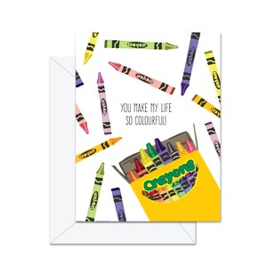 Crayons de couleur « Vous rendez ma vie si colorée » Carte de vœux