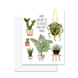 Joyeux anniversaire à la dame de la plante la plus folle! - Carte de vœux
