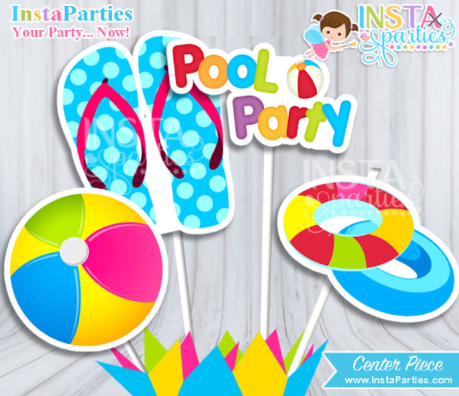 Pool party Centerpiece supplies swim pool party center piece Etsy