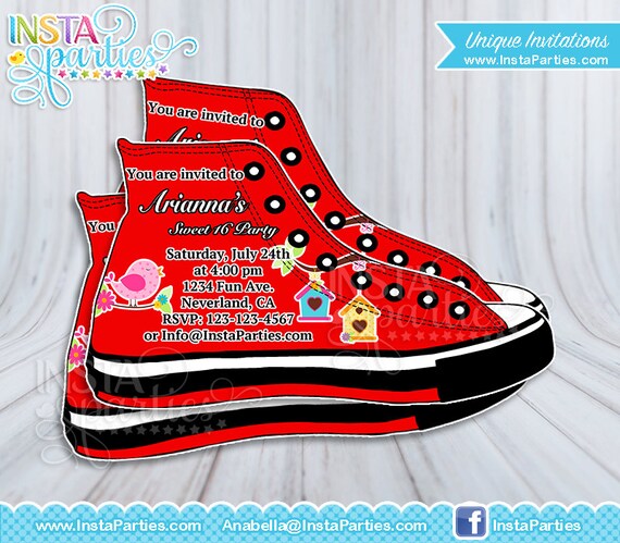 Quince Xv Tarjetas Invitaciones Imprimible Digital Converse Invites Tenis 15 Quinceanera Invitacion u3KJl1TFc