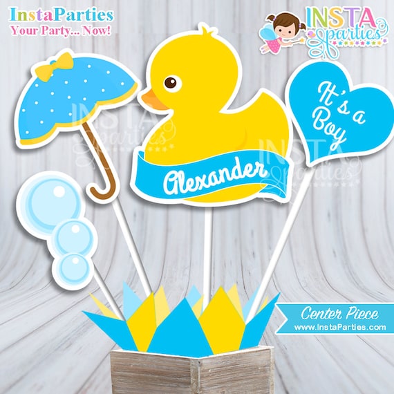 Rubber Ducky Baby Shower Centerpiece Baby Shower Boy Decor Etsy
