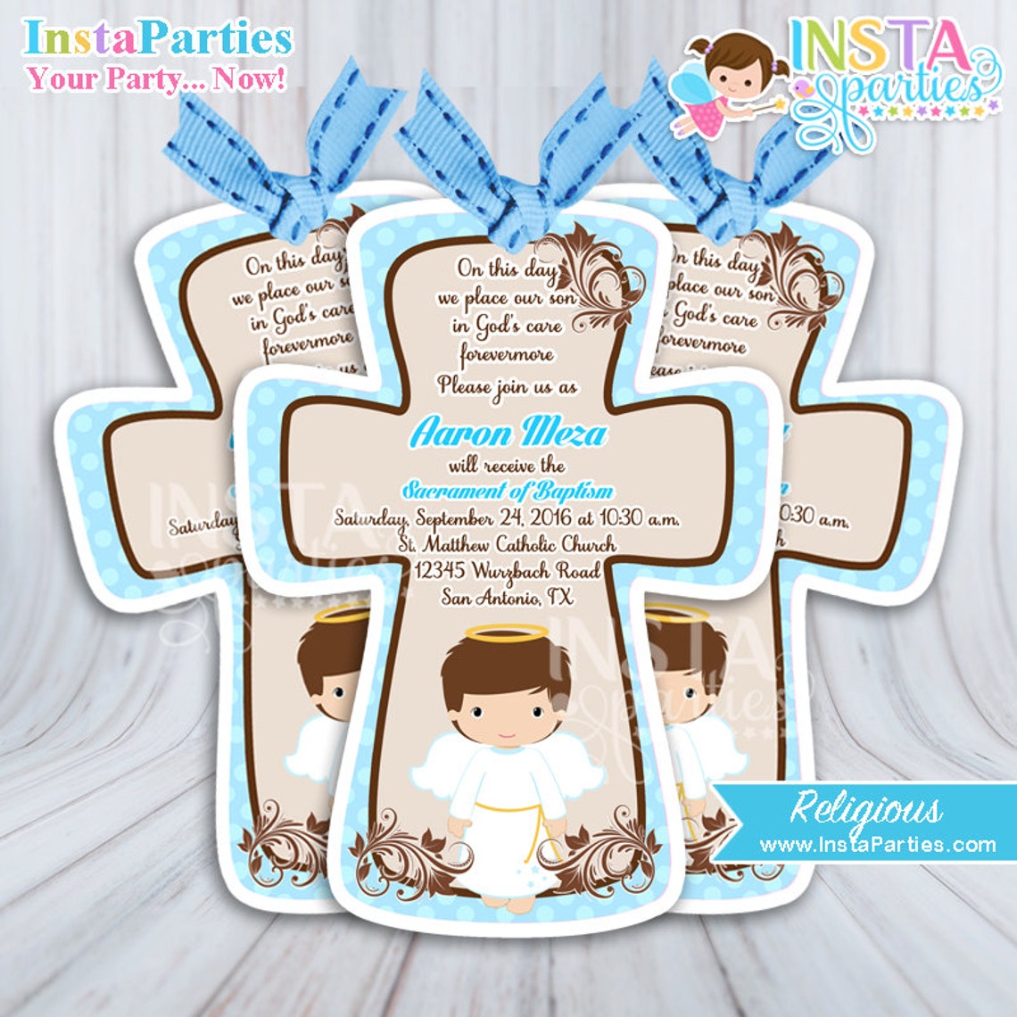 Invitaciones bautizo niño primera comunión confirmación Etsy
