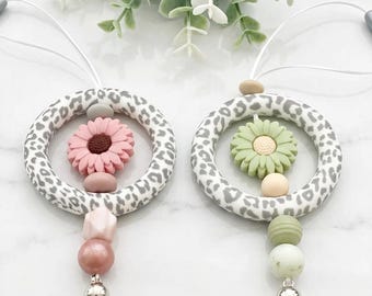 Silicone Bead Car Charm | Rearview Mirror Charm | Sunflower
