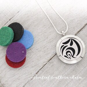 Essential Oil Locket | Add Personalization |Aromatherapy Necklace | Stainless Steel Locket | 25mm | Floral Fantasy