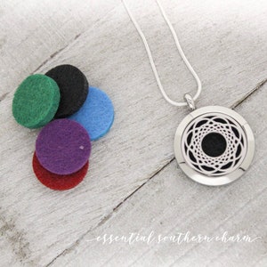 Essential Oil Locket | Add Personalization |Aromatherapy Necklace | Stainless Steel Locket | 25mm | Black Hole