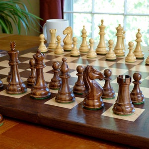 Tournament size wooden chess set with premium pieces (4&quot; king)