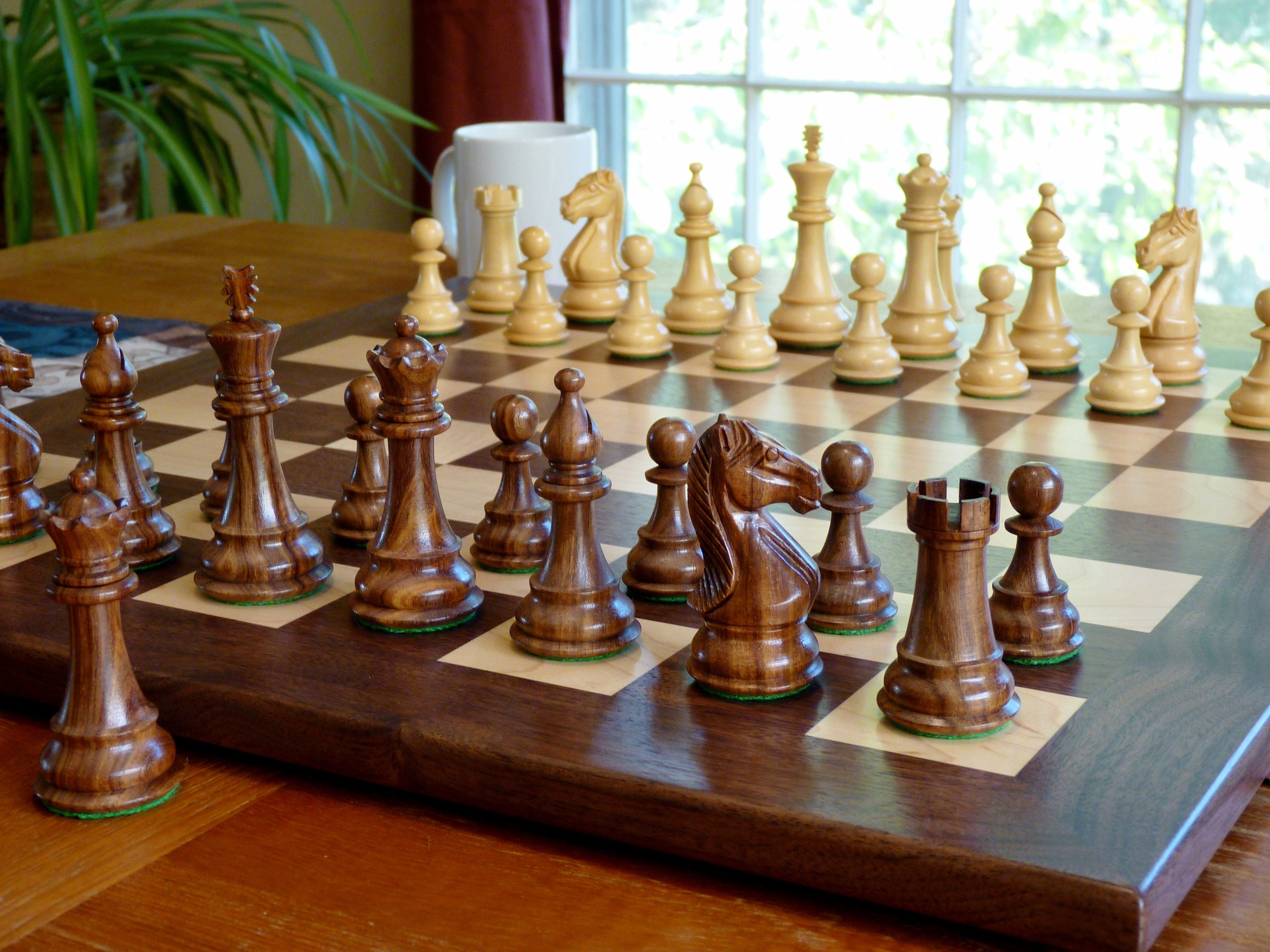 Tournament chess set premium pieces walnut board with solid Etsy