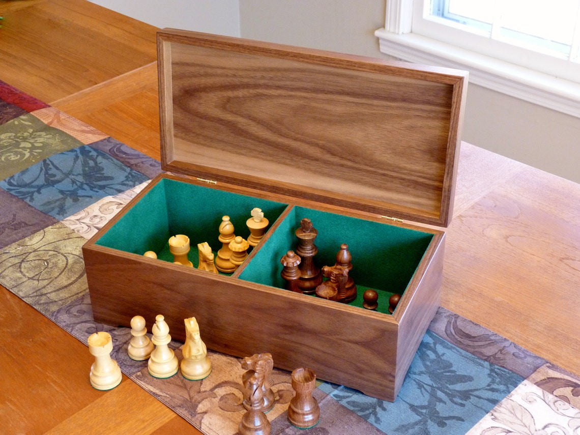 Handmade box for chess pieces Wooden storage box for chess Etsy