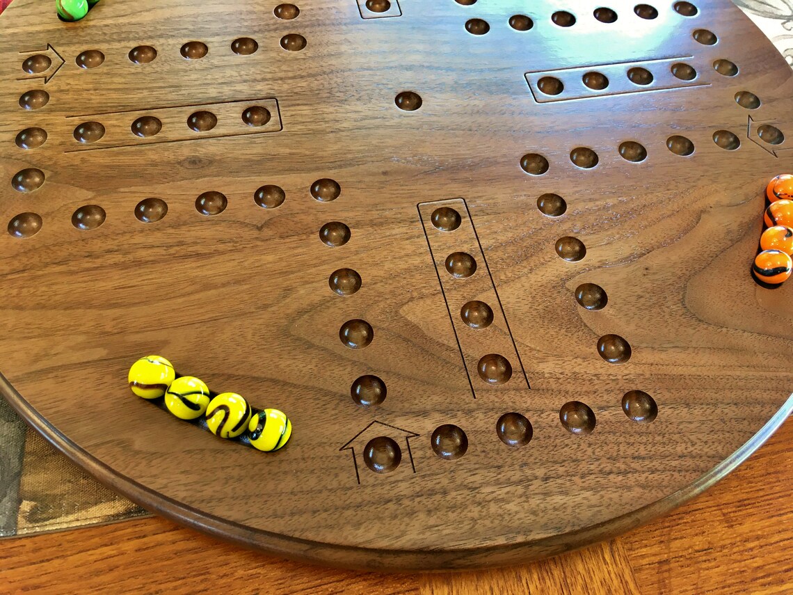 Cards and Marbles Board Game With Fancy Marbles Double Sided Etsy