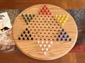 Handmade Chinese Checkers Board: Solid Walnut, Oak, or Cherry, Painted Pegs