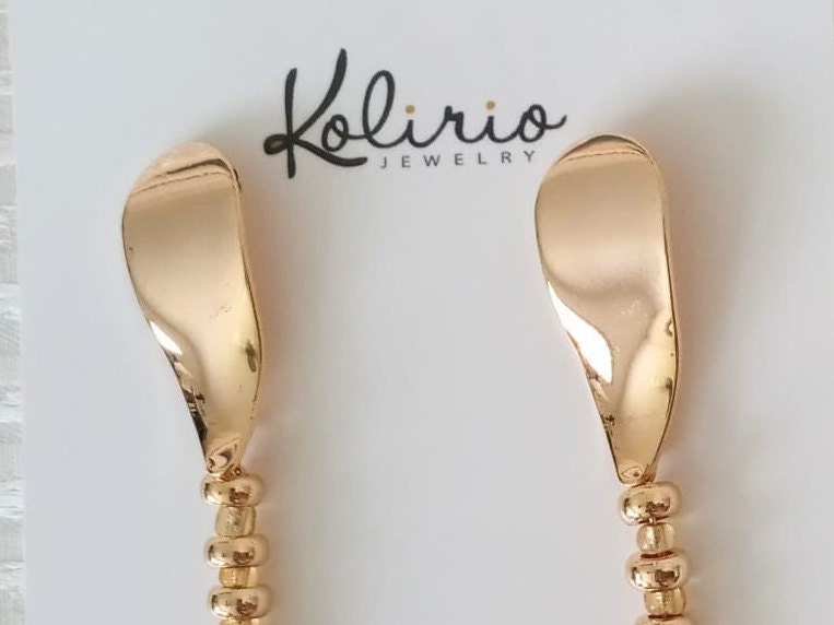 Orecchini Lunghi Placcati Oro Rosa 18 Carati Con Incisioni - IL Sacro