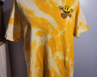 Pac-Man Tie Dye Yellow Shirt Size Large