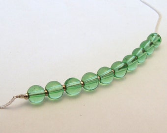 Green Glass and Sterling Silver Necklace