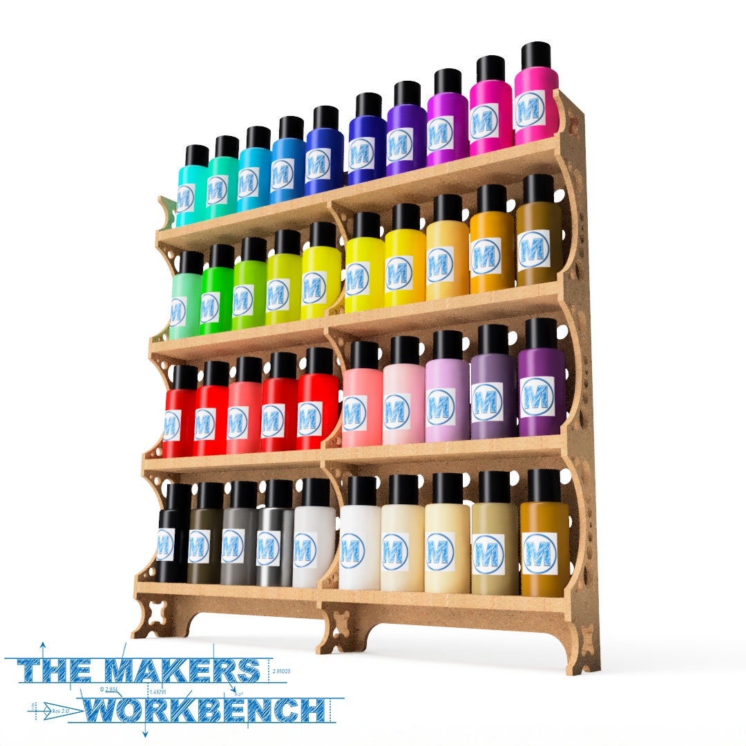 40-bottle Laserable Craft Paint Shelf Files: DXF, SVG, Ai, LBRN - Etsy ...