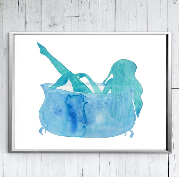 Bathroom Printables Bathroom Printable Bathtub Art Etsy