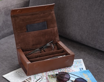 Multiple Sunglasses Travel Case · Black by Capra Leather