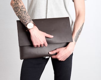 Brown Leather Microsoft Surface Go, Surface Pro, Laptop Sleeve, Microsoft Pen Holder, Protective Folio Carrying Bag, Custom Engraved Gifts