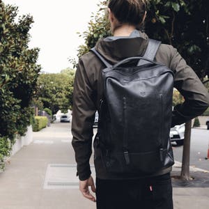 Black designer backpack mens deals