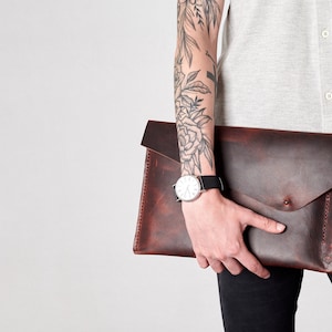 Distressed Cognac Microsoft Surface Case, Leather Sleeve for Men, Microsoft Surface Cover, Protective Folio, Carrying Bag, with Surface Pen