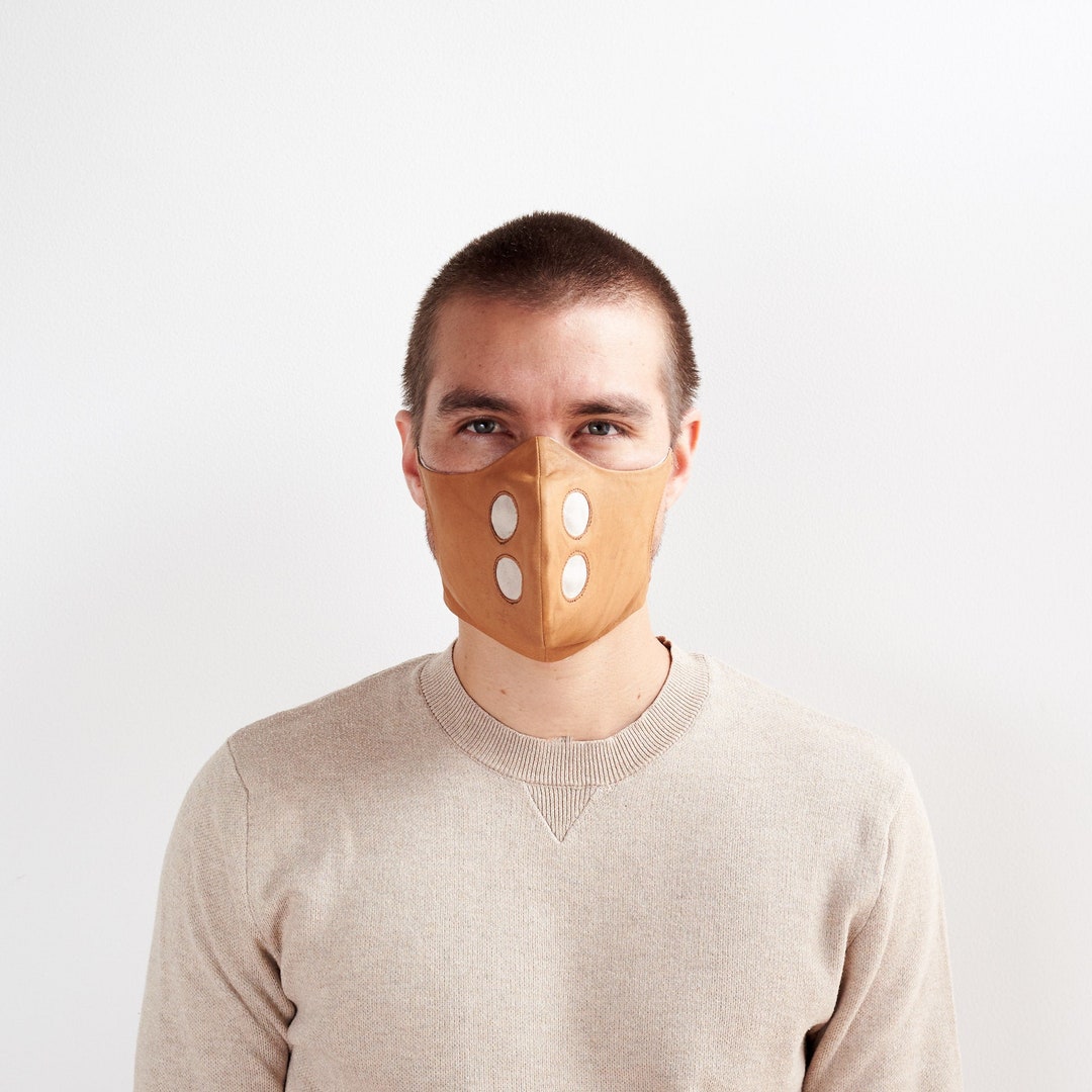 Organica Leather Face Mask Nose Wire Cloth Face Cover Etsy