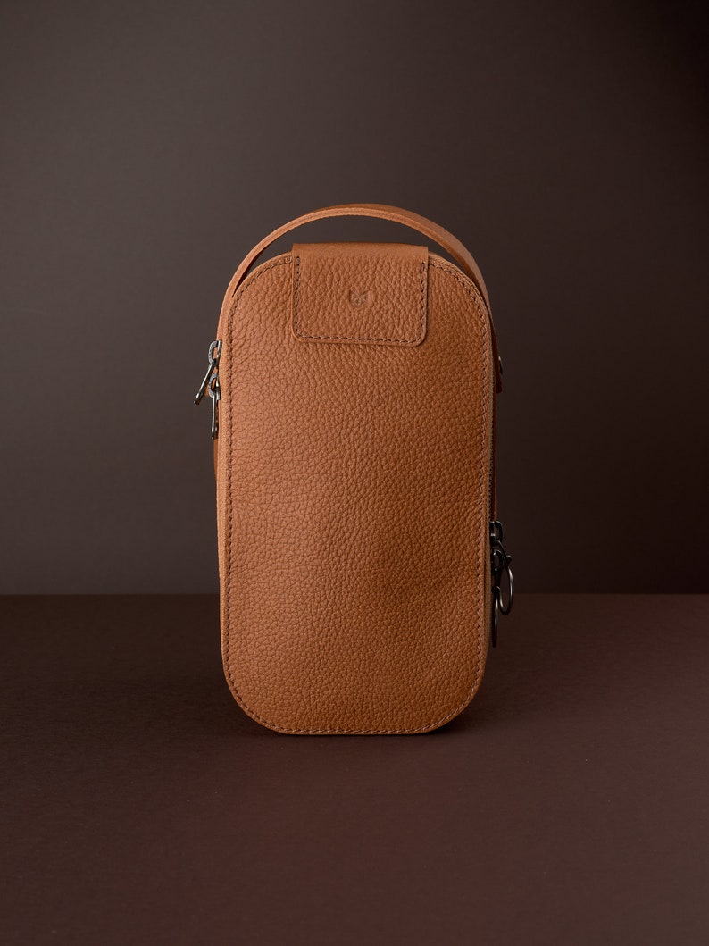 Tan Leather Dopp Kit, Handmade Personalized Toiletry Bag, Travel Shaving Kit Bag, Mens Dopp Kit, Groomsmen Gift for Men, Custom Monogram image 8