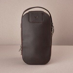 Dark Brown Leather Dopp Kit, Handmade Personalized Toiletry Bag, Travel Shaving Kit Bag, Mens Dopp Kit, Groomsmen Gift Men, Custom Monogram image 8