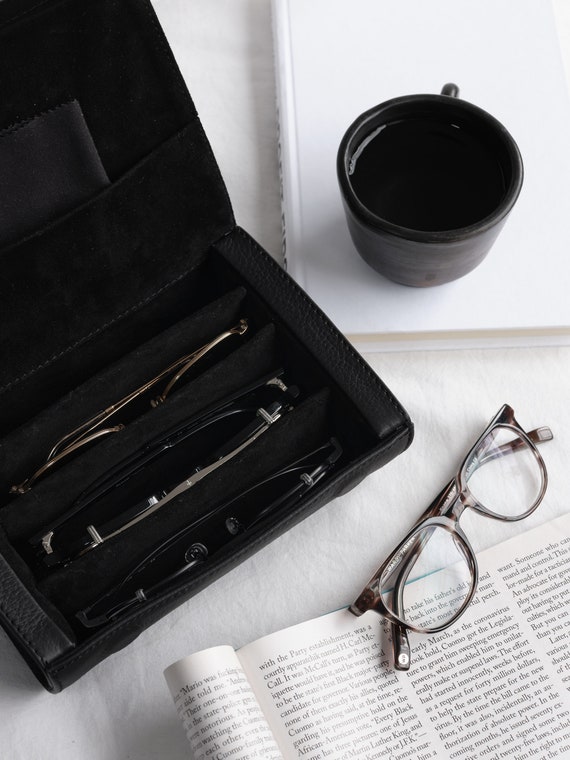 Custodia Rigida Per Occhiali In Pelle - Con Panno Inclusi, Design Retrò, Protezione Anti-graffio - Foto 9