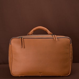 Large Duffle Bag Tan by Capra Leather