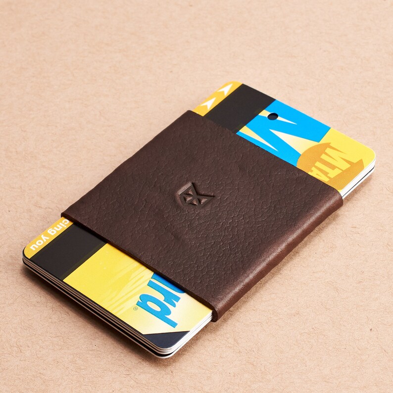 Dark Brown Leather Mens Wallet Handmade Slim Credit Card Etsy