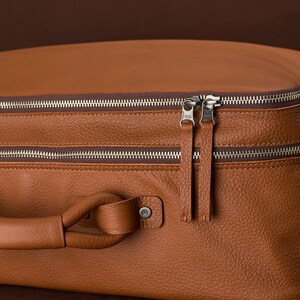 Pulled Tabs. Mens Leather Duffel Bag Tan by Capra Leather