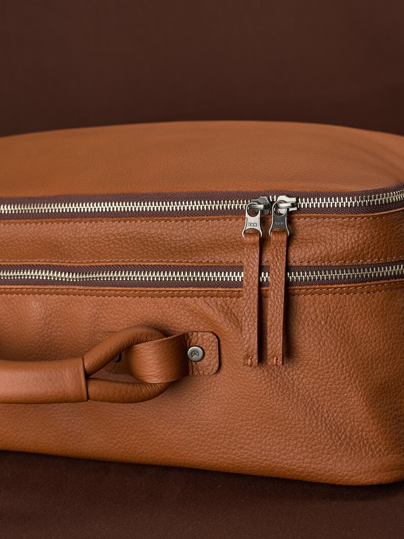 Pulled Tabs. Mens Leather Duffel Bag Tan by Capra Leather