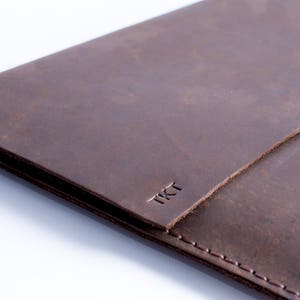 Brown Leather Chromebook and Pixelbook Go Case, Men Google Sleeve, Travel Laptop Bag Protective Computer Folio, Personalized Monogram Gift Yes please